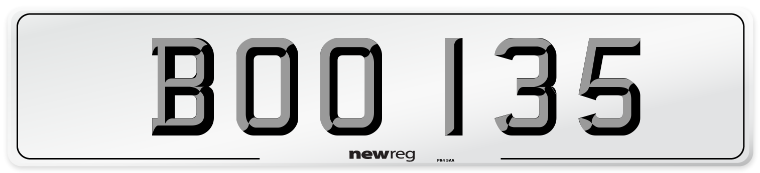 BOO 135 Number Plate from New Reg
